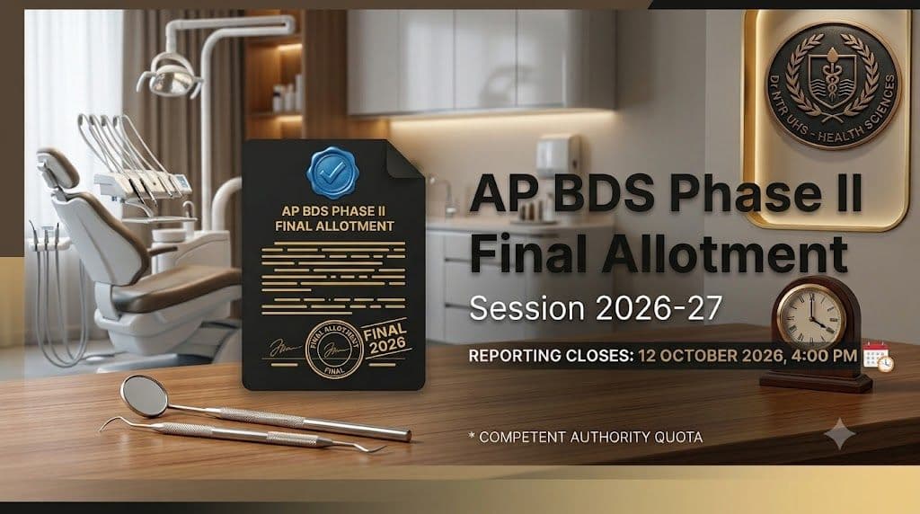AP BDS Competent Authority Quota Phase II final allotment 2026-27 released