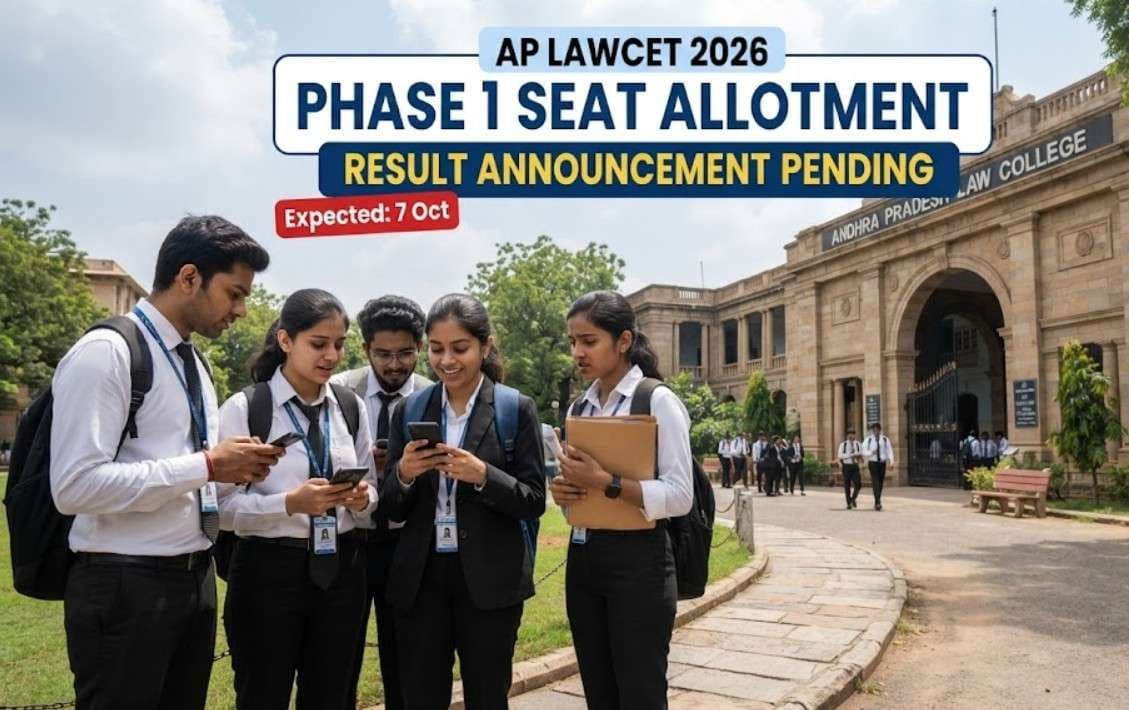 Law students waiting for the AP LAWCET 2026 Phase 1 seat allotment result