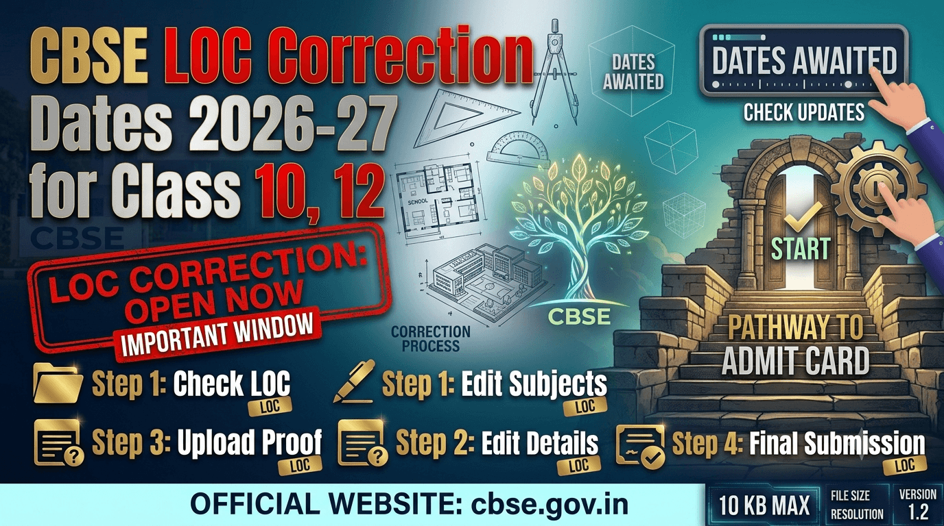 CBSE Board Exams 2027: What Class 10 and 12 Students Should Check Before LOC Correction