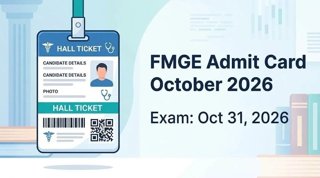 FMGE October 2026 admit card release graphic