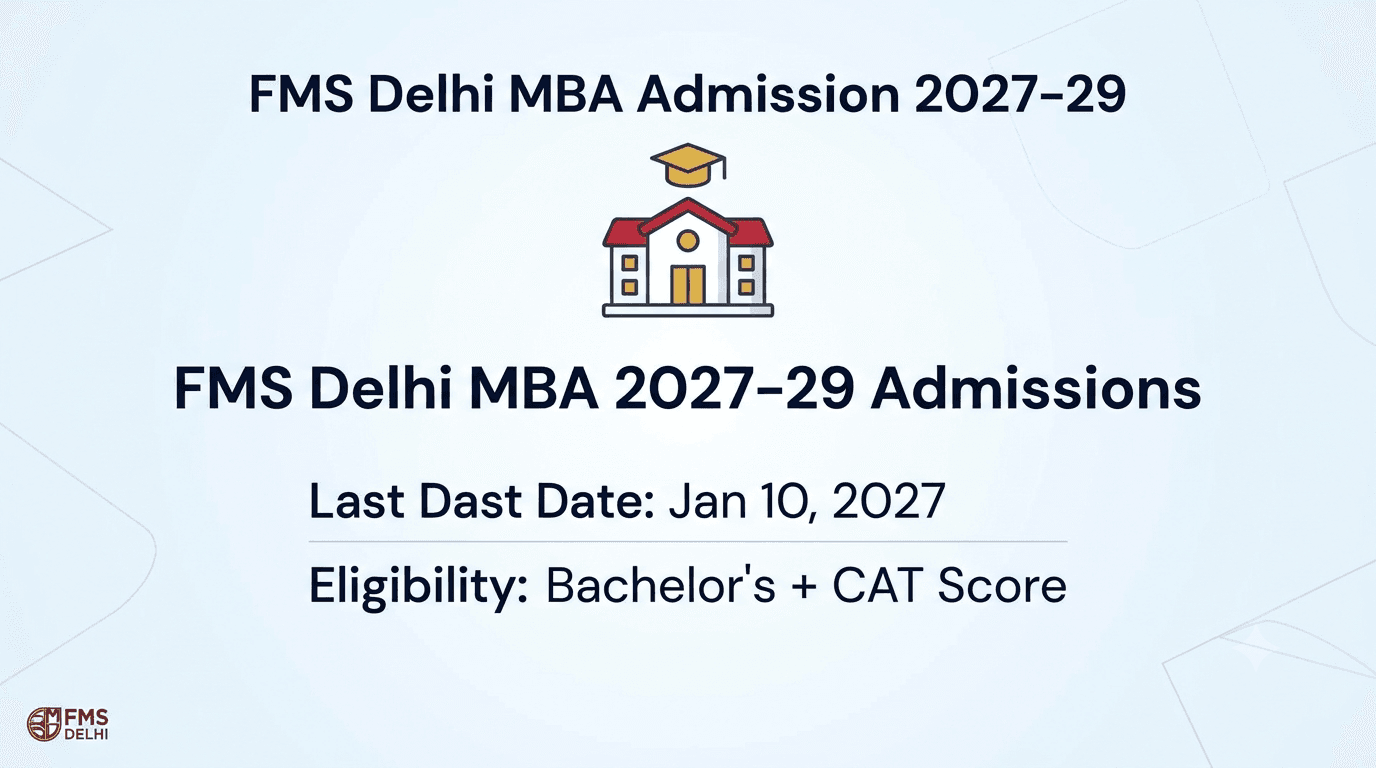 FMS Delhi MBA 2027–29 Applications: Check Deadline and Eligibility