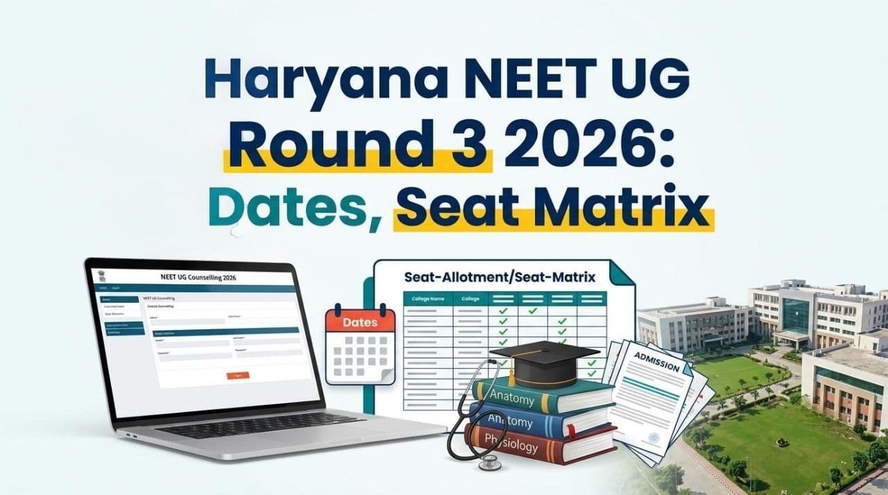 Haryana NEET UG Round 3 Counselling 2026 Begins; Check Seat Matrix, Dates and Fee
