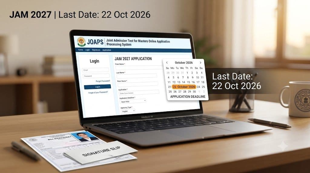 JAM 2027 application last date 22 October 2026 on JOAPS portal