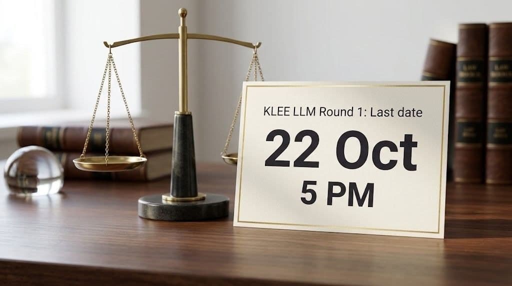 KLEE LLM 2026 Round 1 option registration last date, 22 October 5 PM