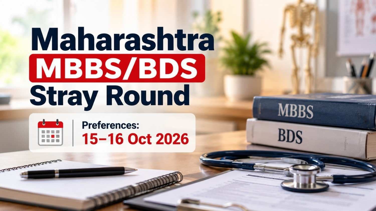 Maharashtra MBBS BDS stray round 2026 schedule