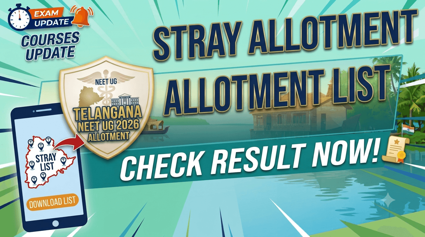 Telangana NEET UG 2026: KNRUHS Releases MBBS, BDS Management Quota Stray Vacancy Allotment List