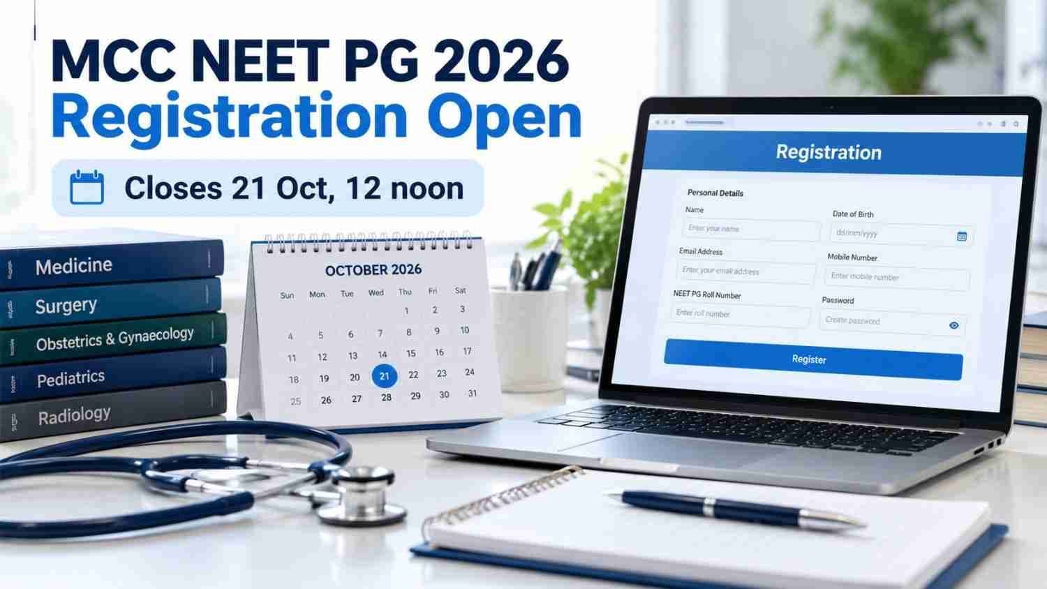 MCC NEET PG counselling 2026 Round 1 registration open