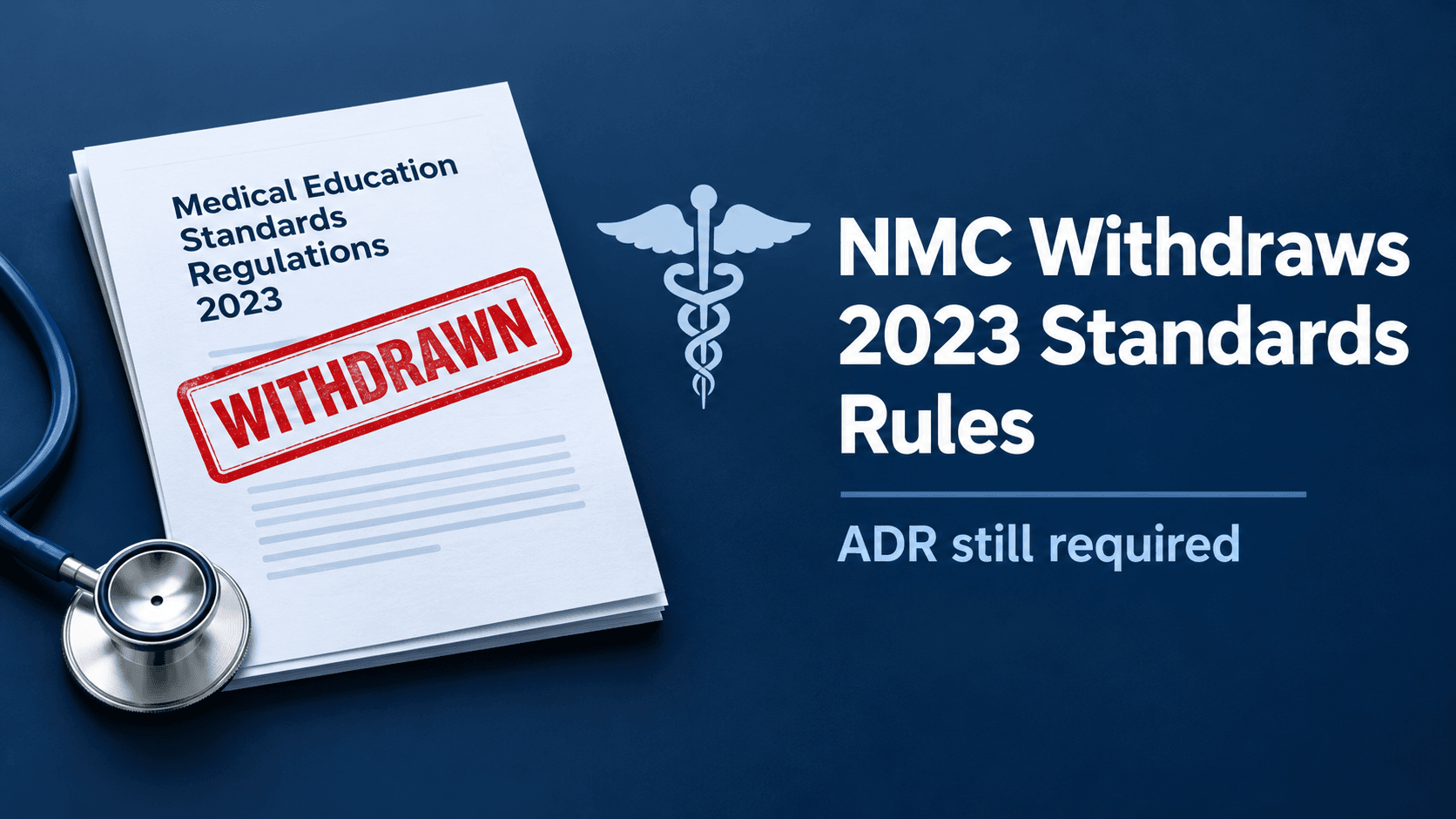 NMC withdraws 2023 medical education standards regulations; annual disclosure report requirement continues