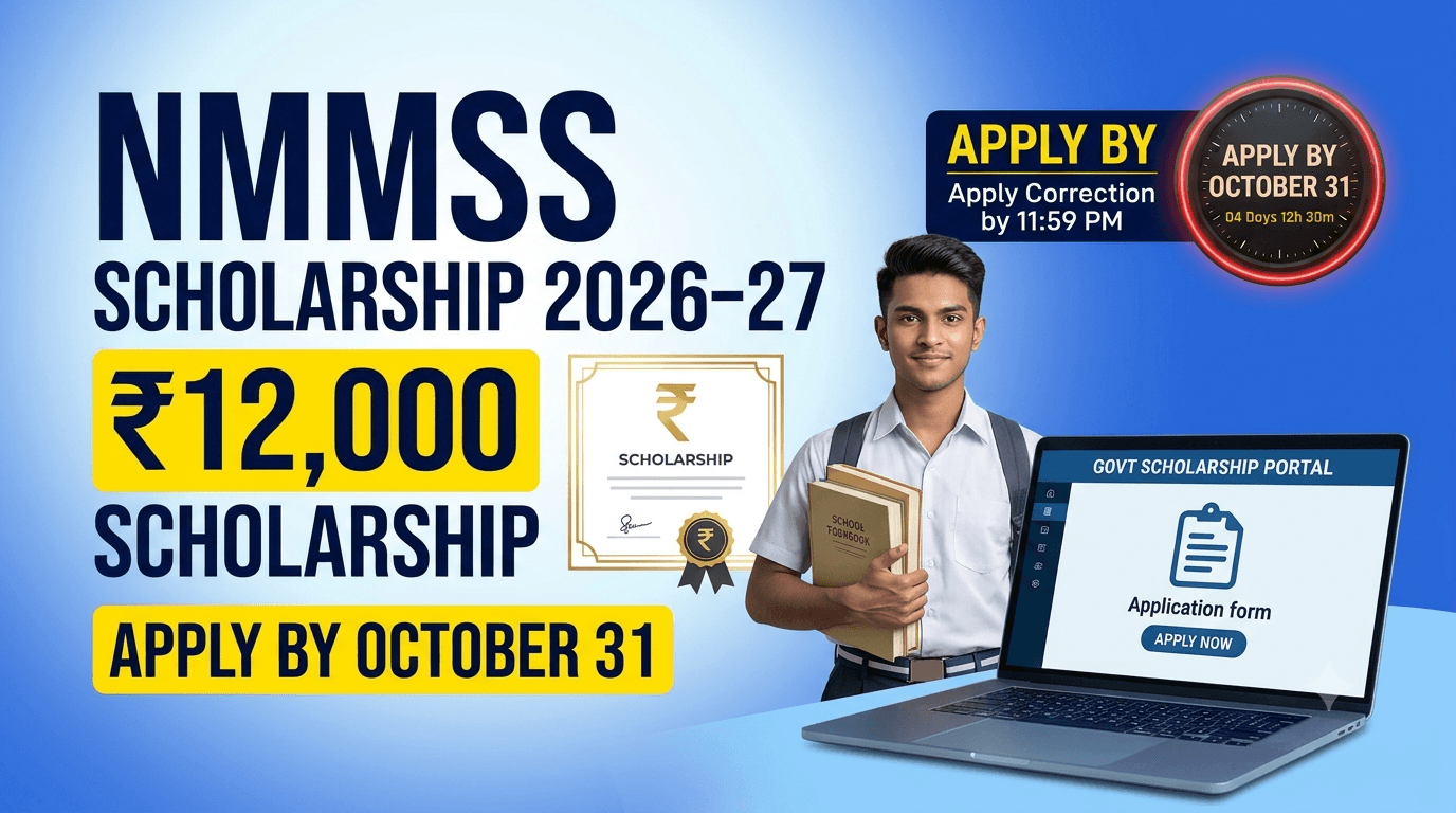NMMSS Scholarship 2026: Applications Close Today, Check Eligibility and NSP Registration