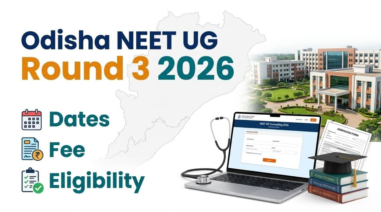 Odisha NEET UG Round 3 Counselling 2026 Begins; Check Dates, Fee and Eligibility