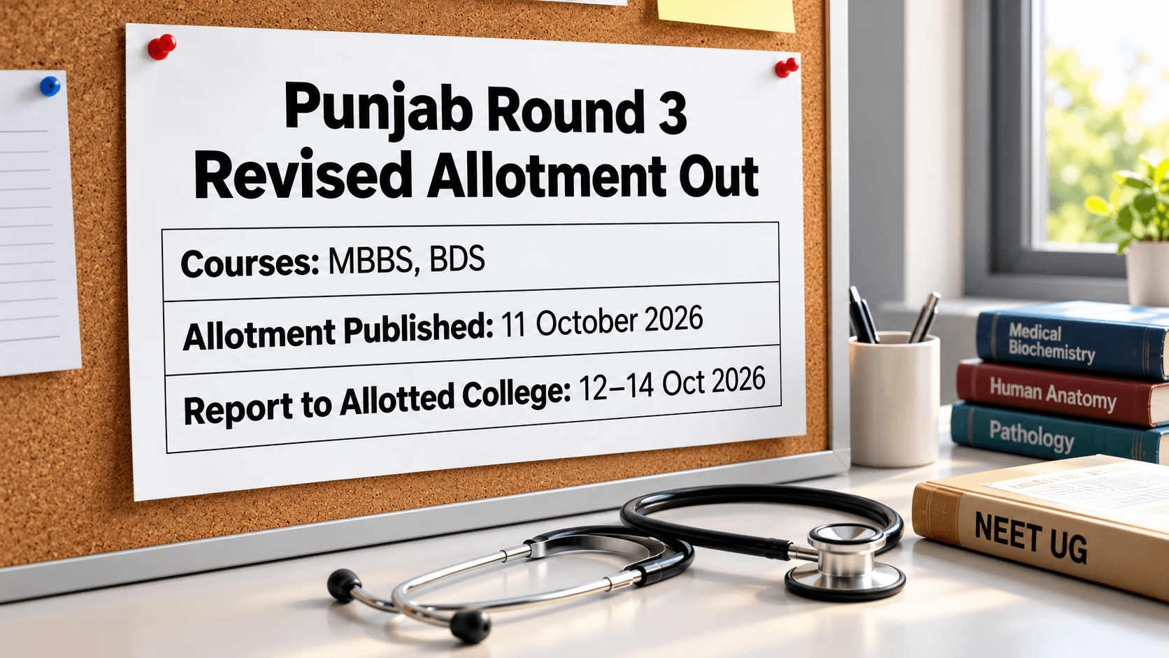 Punjab NEET UG 2026 Round 3 revised MBBS BDS allotment by BFUHS