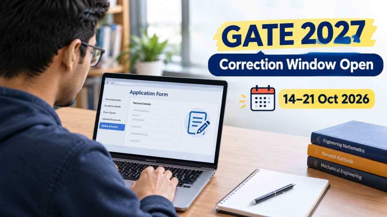 GATE 2027 correction window open from October 14 to October 21, 2026