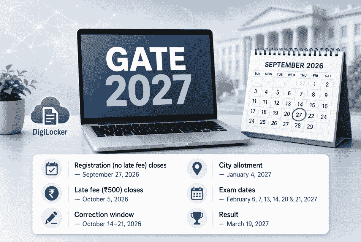 GATE 2027 Registration Closes Today Without Late Fee: Dates, GOAPS Steps, Fees