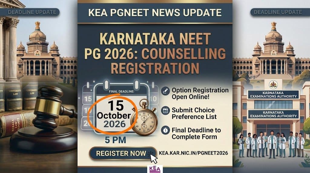 NEET PG 2026 counselling registration deadline of 15 October