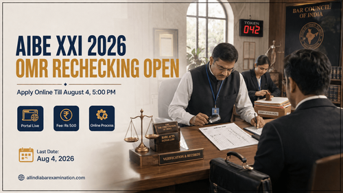 AIBE 21 Result 2026 Rechecking Portal Open: Apply for OMR Sheet Verification at allindiabarexamination.com