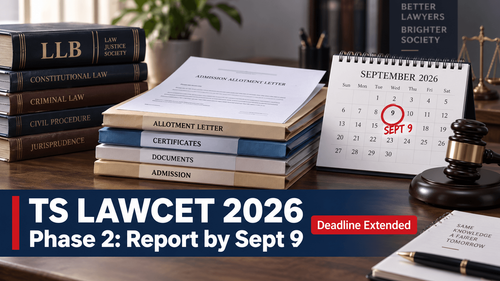 TS LAWCET 2026 Phase 2 reporting deadline extended to September 9 update from TGCHE