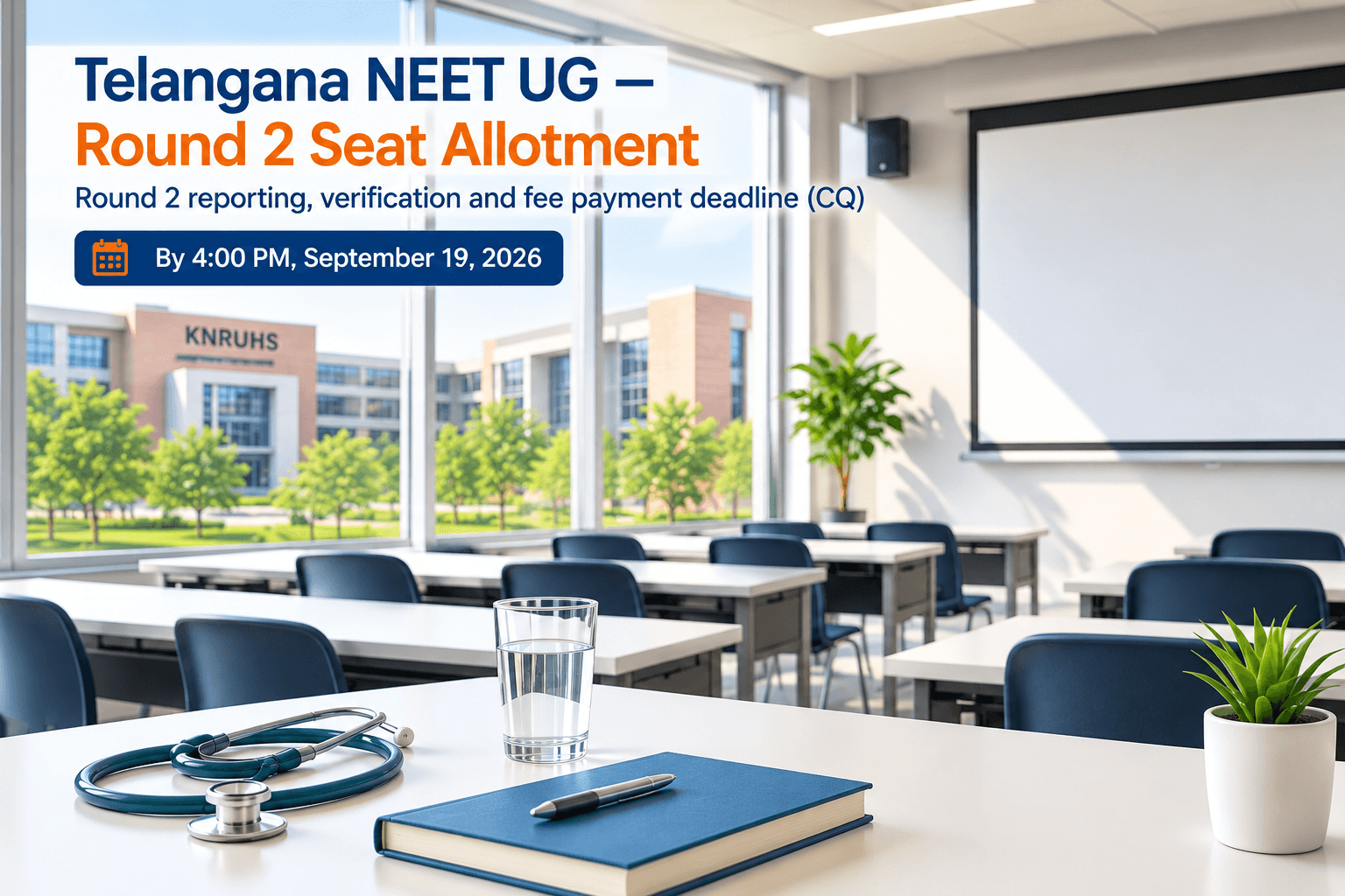 Candidate checking the Telangana NEET UG Round 2 seat allotment result on the KNRUHS website