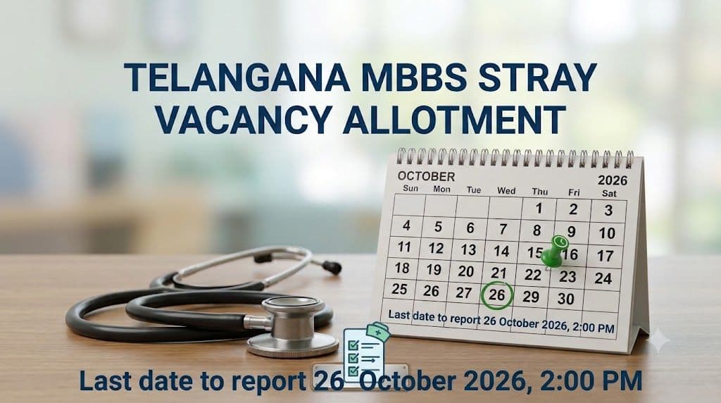 Telangana MBBS stray vacancy allotment list 2026 released by KNRUHS