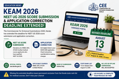 Kerala CEE Extends NEET UG 2026 Score Submission and Correction Window to August 13