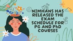 NIMHANS has released the entrance examination schedule for postgraduate and doctoral admissions. The Entrance examination will be held from May 29 - May 31