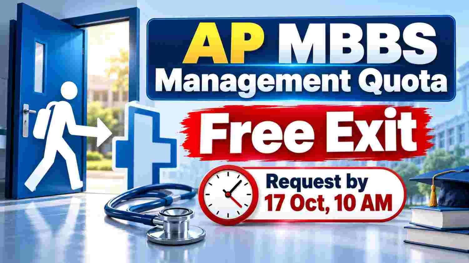 AP MBBS management quota free exit 2026 request deadline 17 October 10 AM