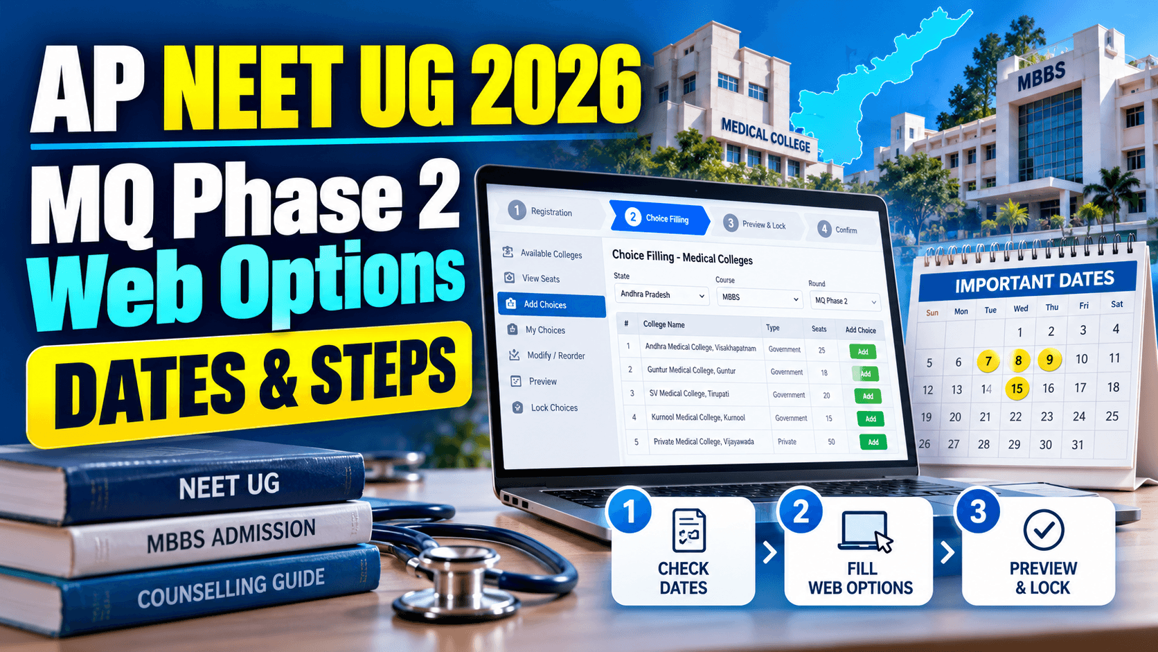 AP NEET UG 2026 MQ Phase 2 Web Options Begin: Check Dates, Eligibility and Steps