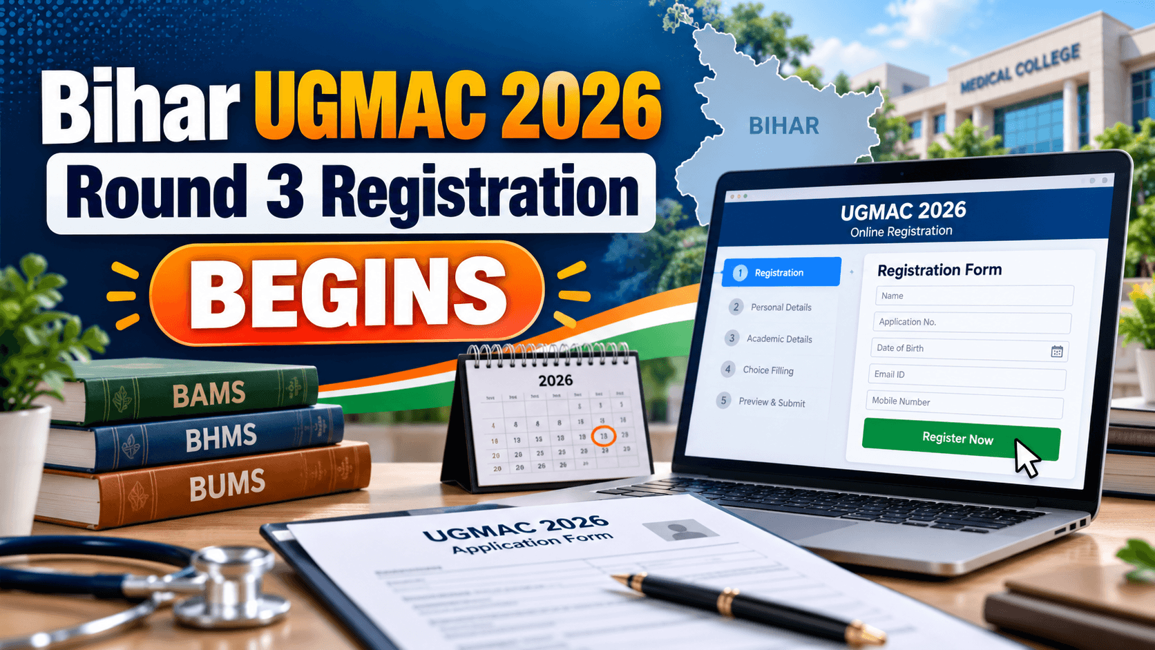 Bihar UGMAC 2026 Round 3 Registration Begins; Check Dates, Fee and Choice Filling