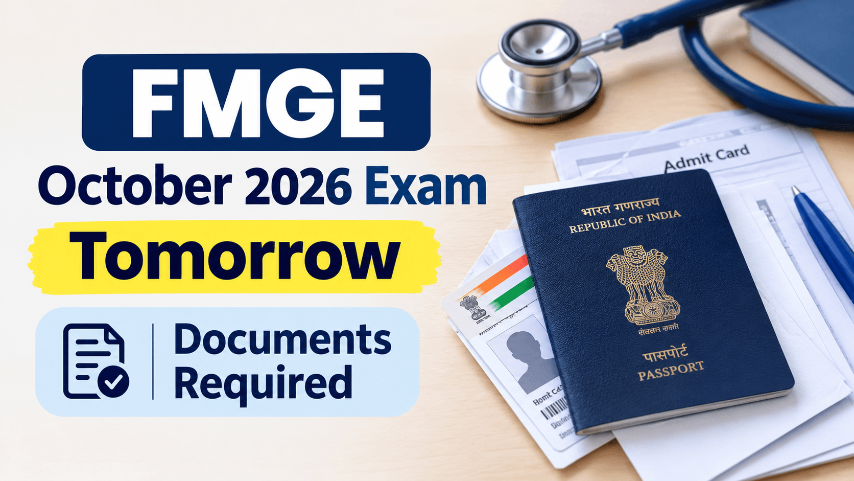 FMGE October 2026 on October 31: Check Entry Documents and Reporting Rules