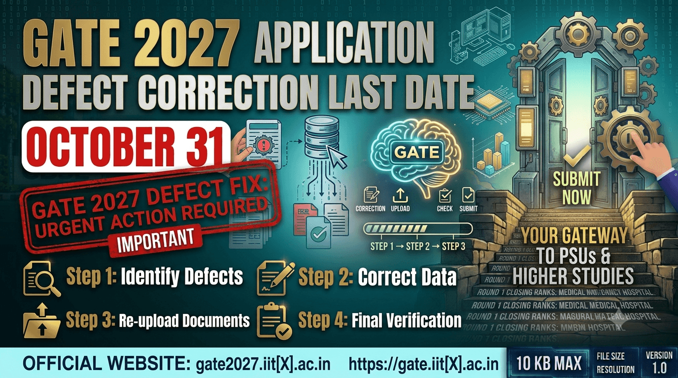 GATE 2027: Check Your Application Status Before the October 31 Defect-Rectification Deadline