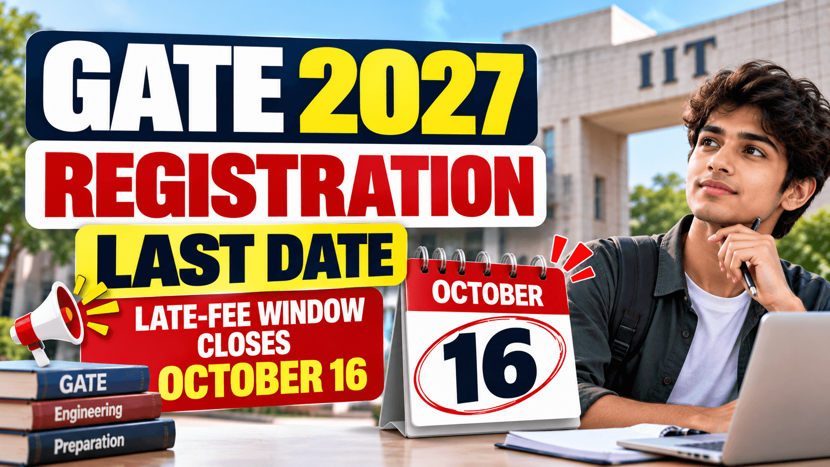 GATE 2027 Registration Last Date: Late-Fee Window Closes October 16