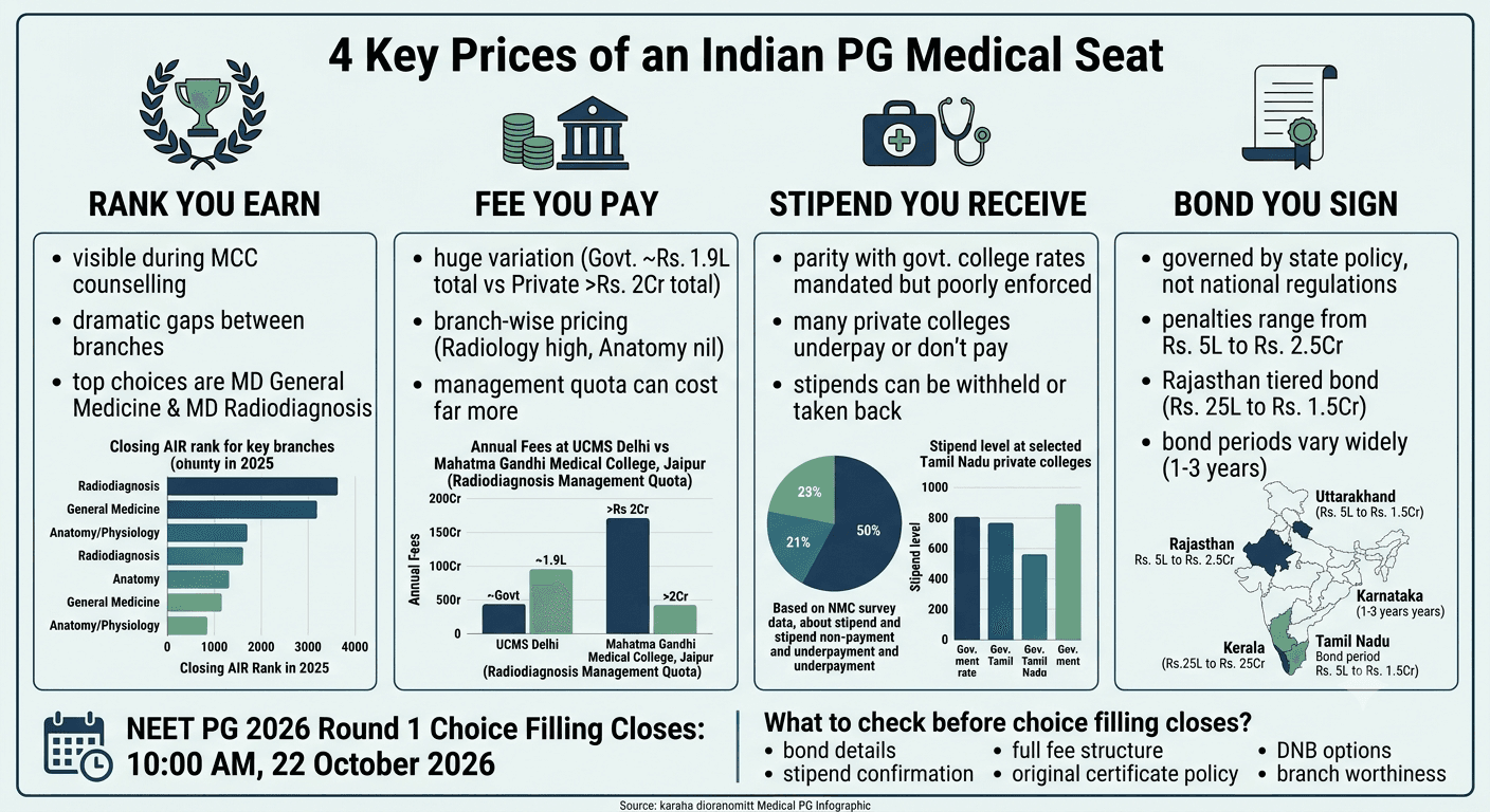 NEET PG 2026 Seat Cost: Rank, Fees, Stipend and Bond Explained