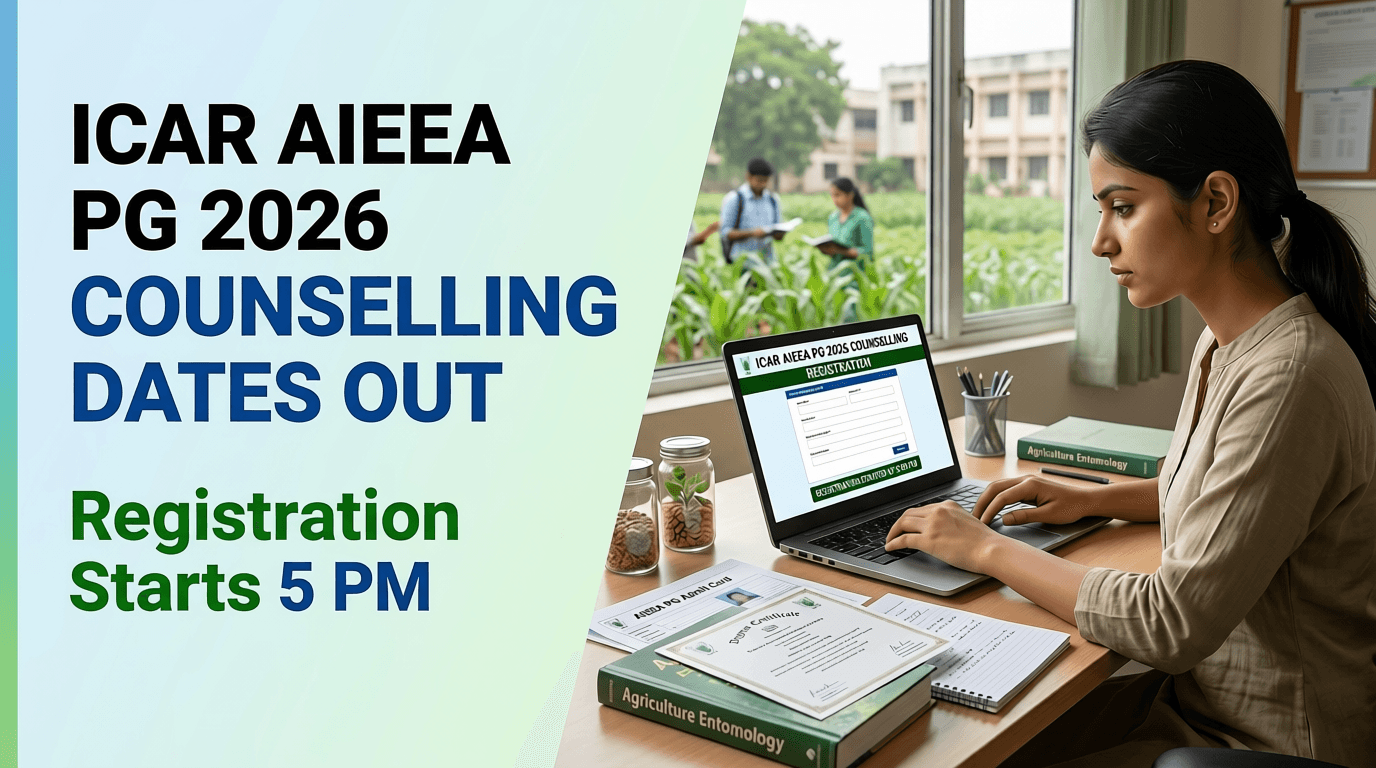 ICAR AIEEA PG Counselling 2026 Dates Out; Registration Starts at 5 PM