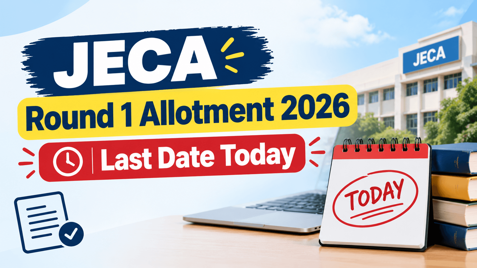 JECA Round 1 Allotment 2026: Today Last Date for Fee Payment, Reporting