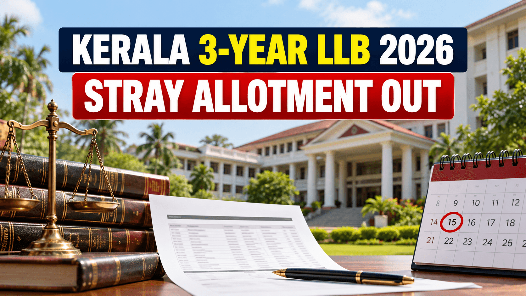 Kerala 3-Year LLB Stray Allotment 2026 Out: Report by October 12, Check Rules