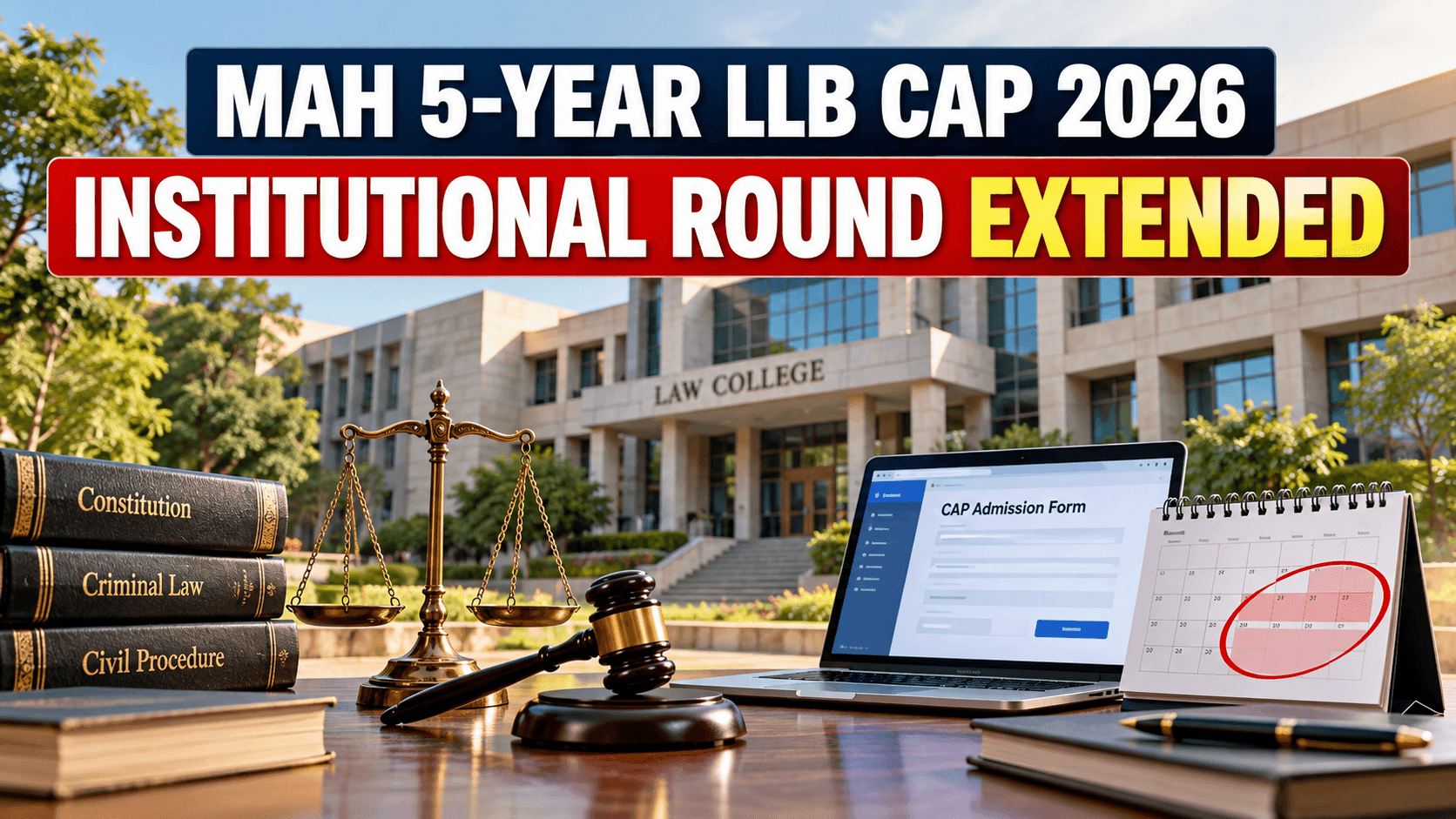 MAH 5-Year LLB CAP 2026 Extended: Registration, College Selection Open Till October 8