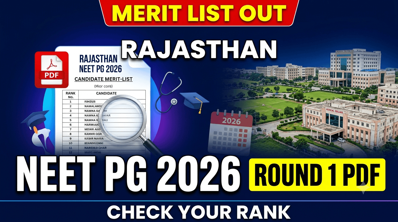 Rajasthan NEET PG 2026 Merit List Out: What Candidates Should Check Before Choice Locking