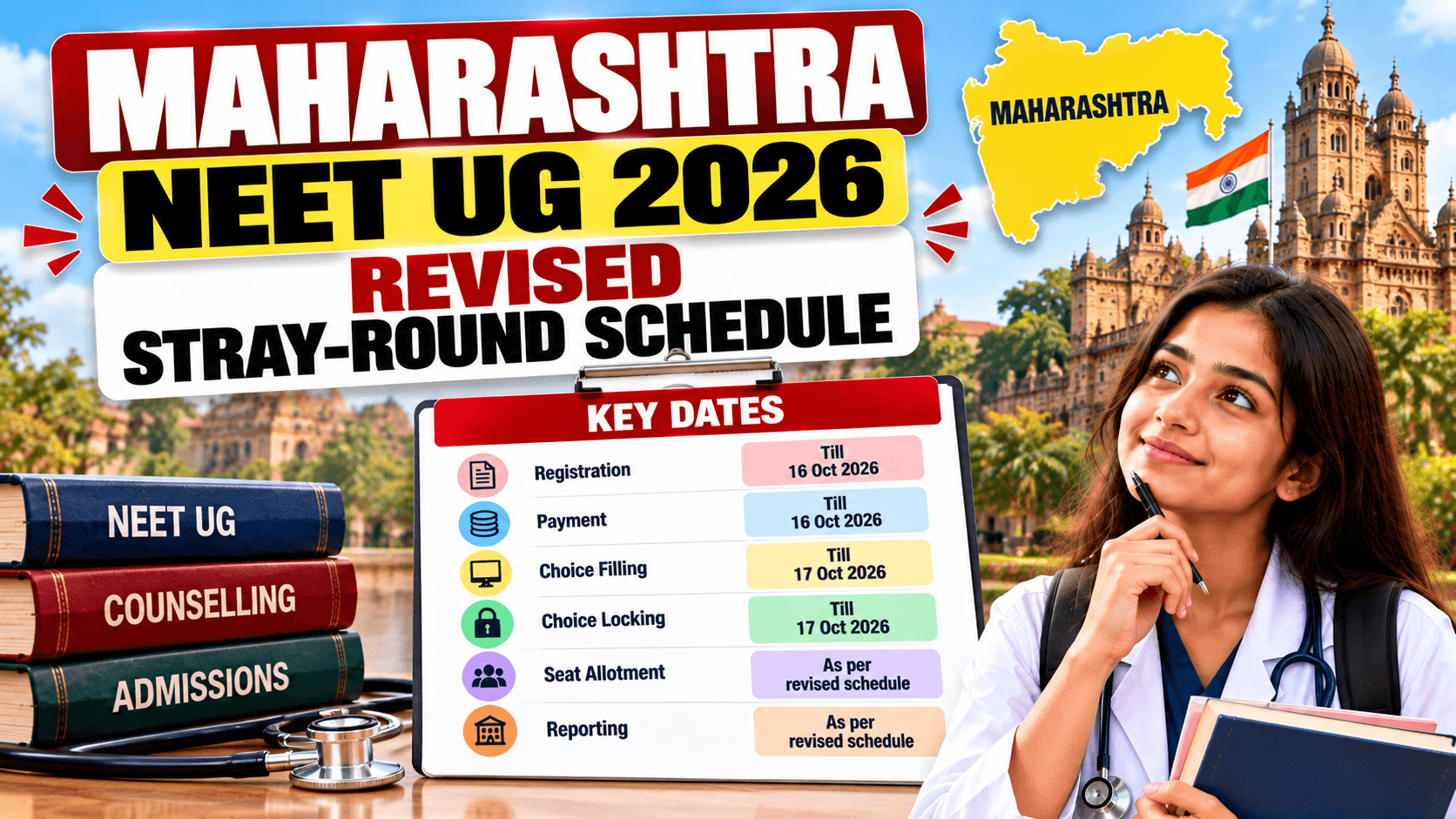 Maharashtra NEET UG 2026: Revised Stray-Round Schedule and Fresh-Choice Rules