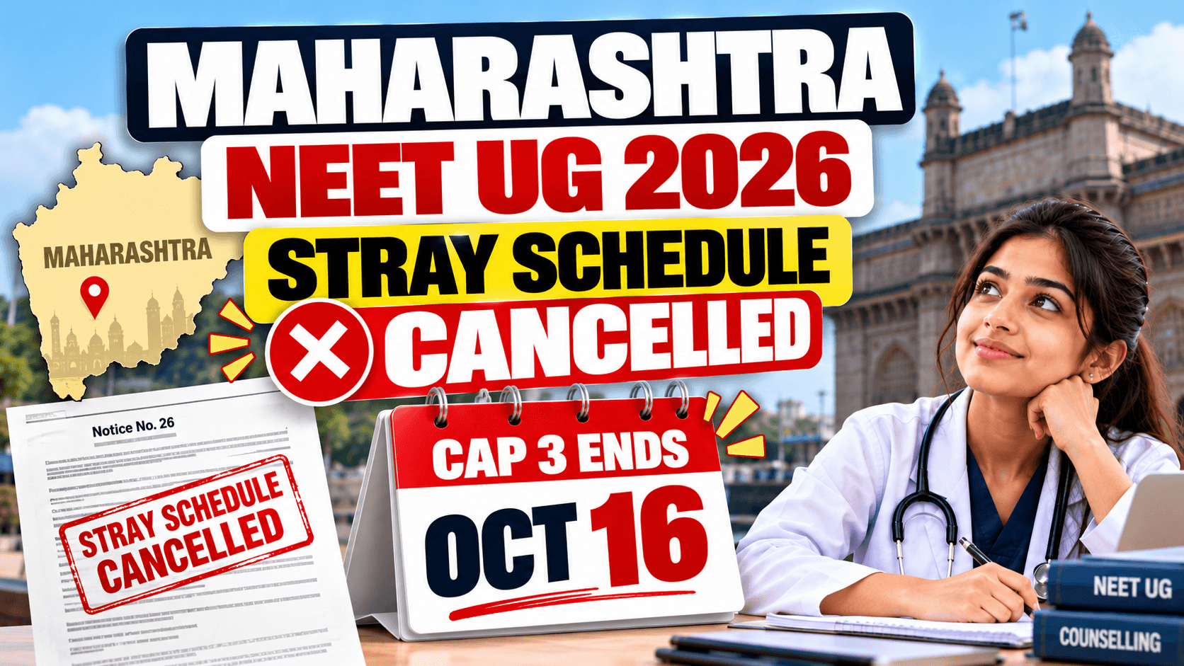 Maharashtra MBBS/BDS Stray Dates Cancelled; Wait for Revised CET Cell Schedule