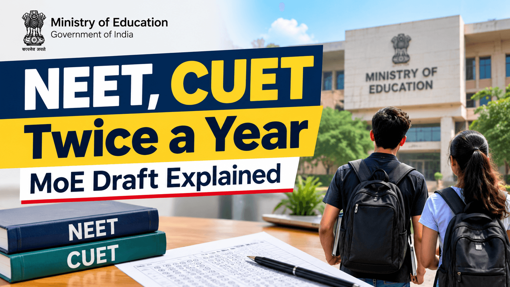 NEET, CUET Twice a Year? MoE Draft Proposes JEE Main-Like Exam Model