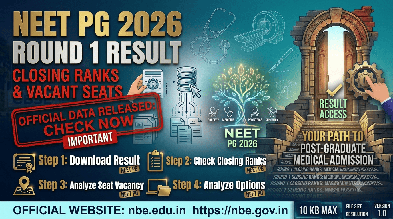 NEET PG 2026 Round 1: What the Closing Ranks Reveal About MD, MS and DNB Seats