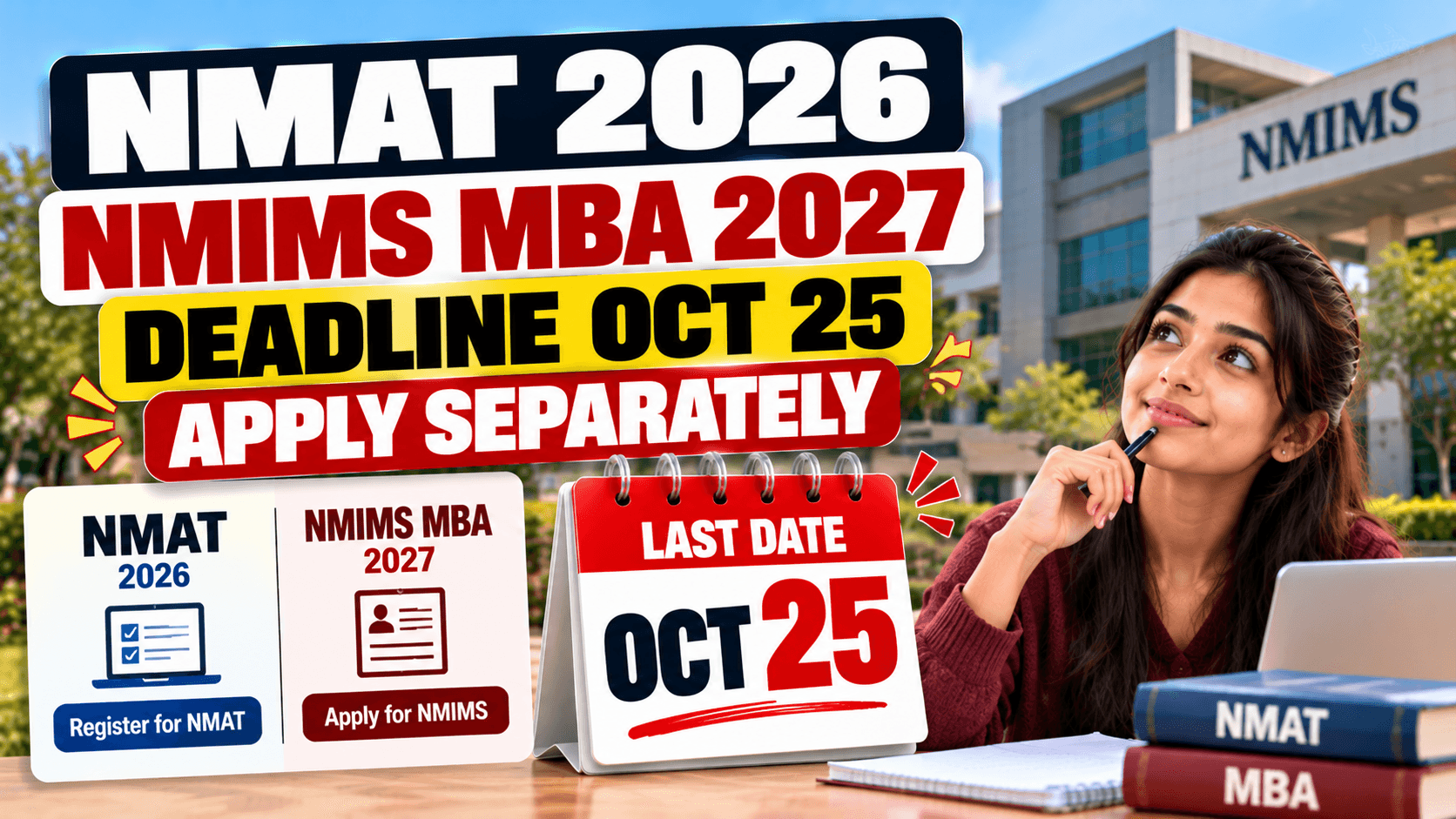 NMAT 2026, NMIMS MBA 2027 Applications Close Oct 25