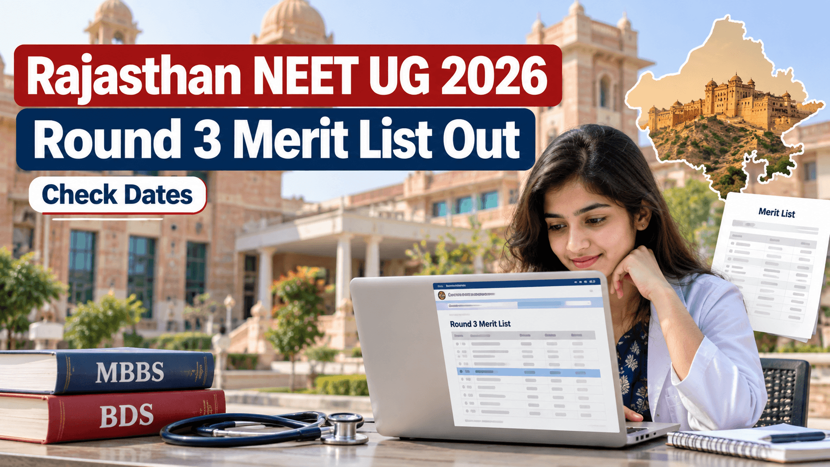 Rajasthan NEET UG Round 3: Merit List Out, Check Oct 7 Choice-Locking Deadline
