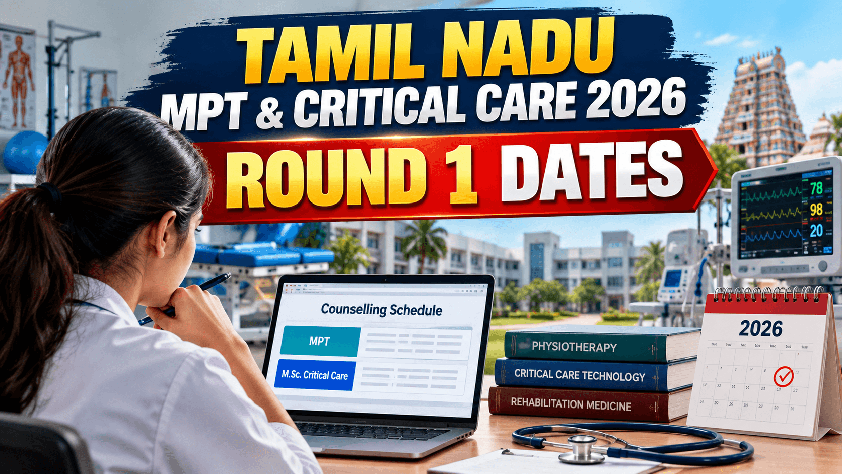 Tamil Nadu MPT, MSc Critical Care Technology Round 1 Dates 2026: Check October 8 Deadline