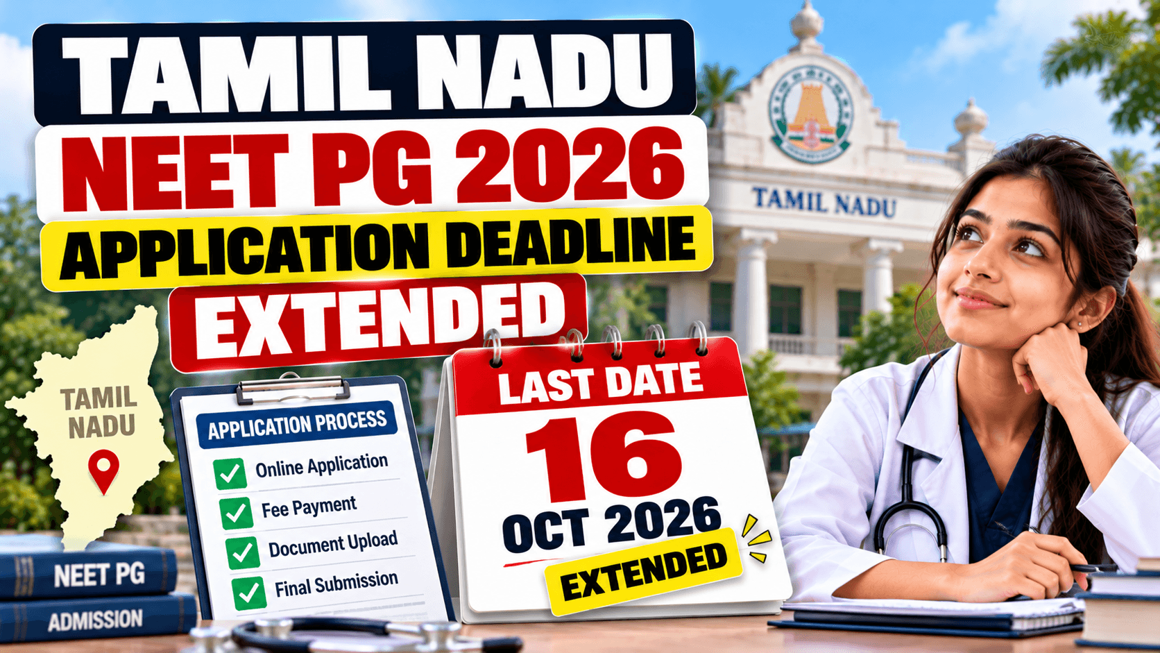 Tamil Nadu PG Medical Applications: New October 16 Deadline Announced