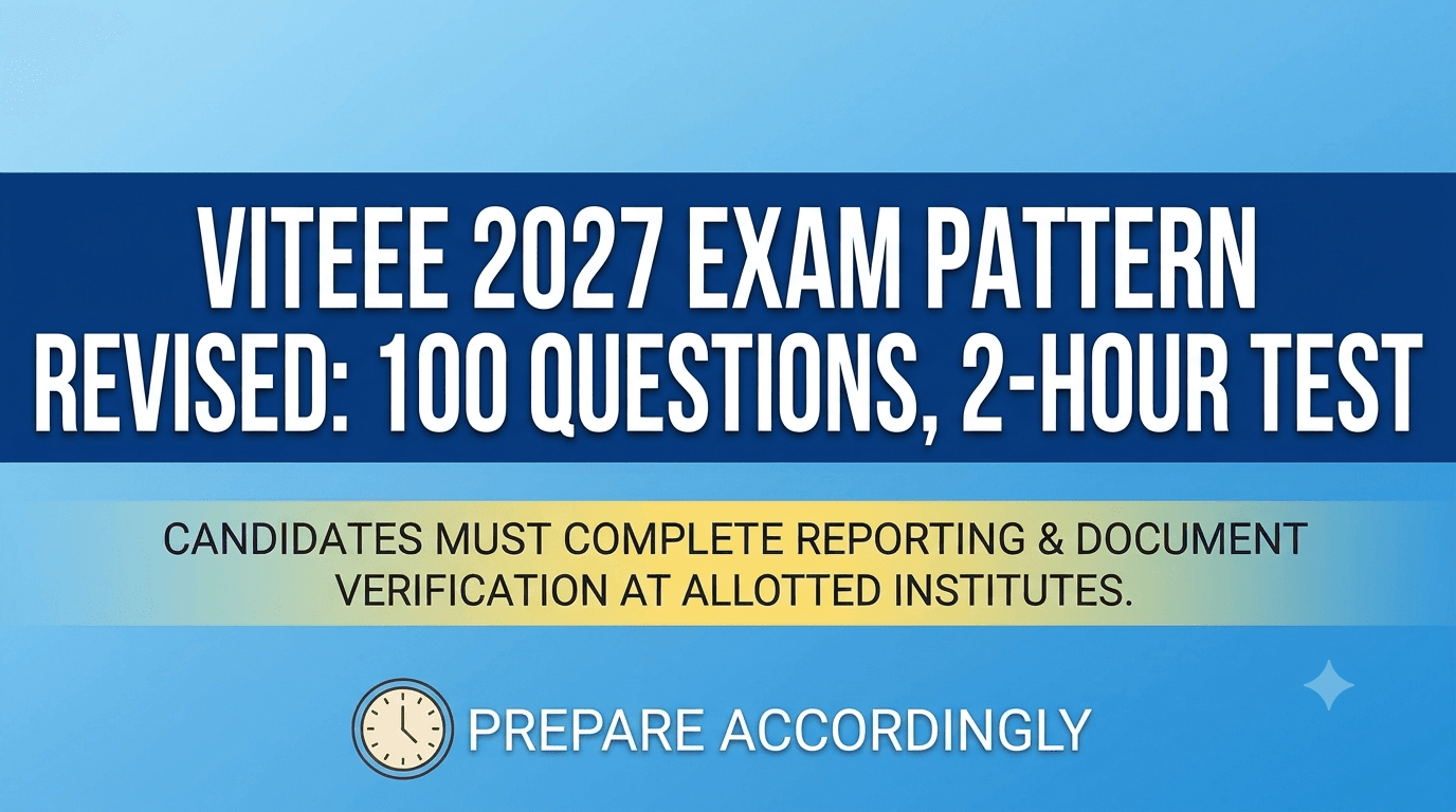 VITEEE 2027: New Exam Pattern, Section Timings and Application Deadline