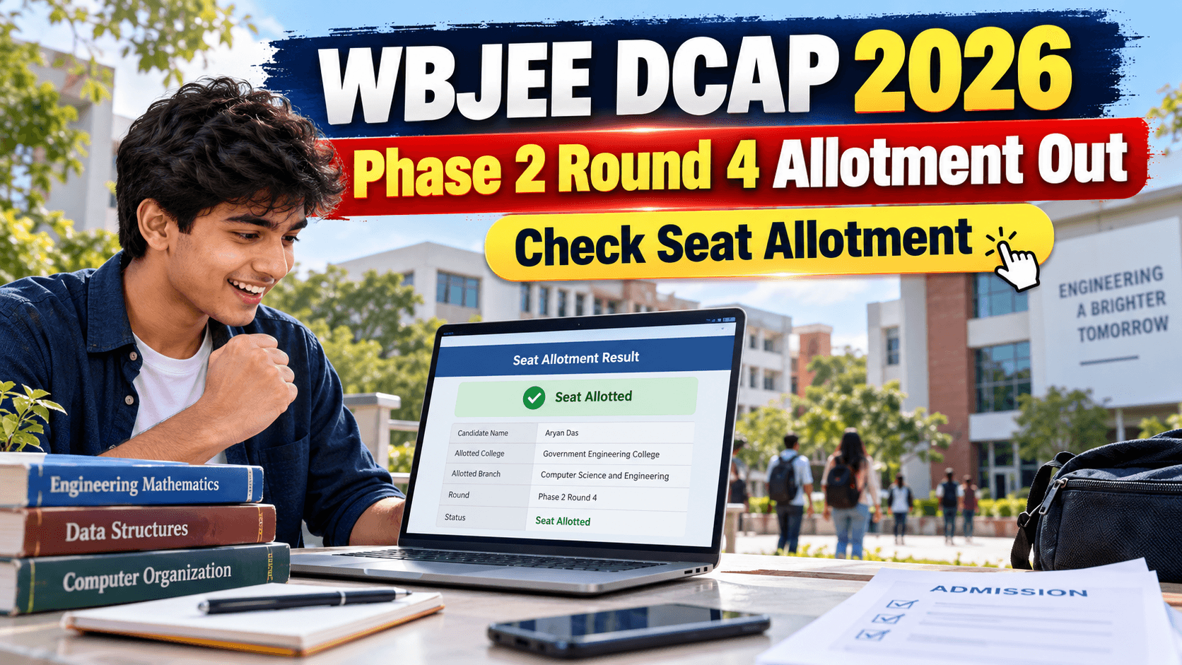 WBJEE DCAP 2026 Phase 2 Round 4 Seat Allotment Out, Admission by October 6