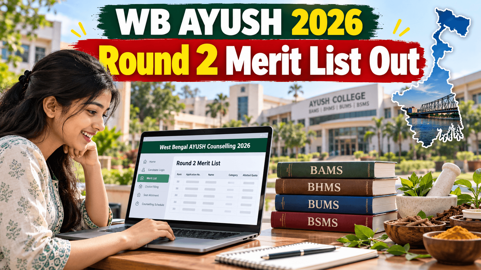 WB AYUSH Round 2 2026: Eligible List and Seat Matrix Out, Check Choice Filling