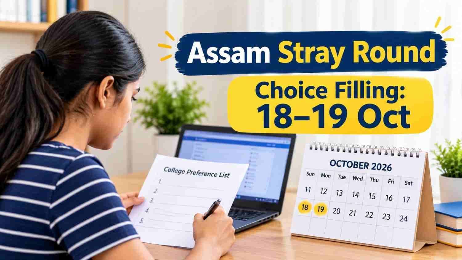 Student preparing a college preference list for the Assam NEET UG 2026 stray round