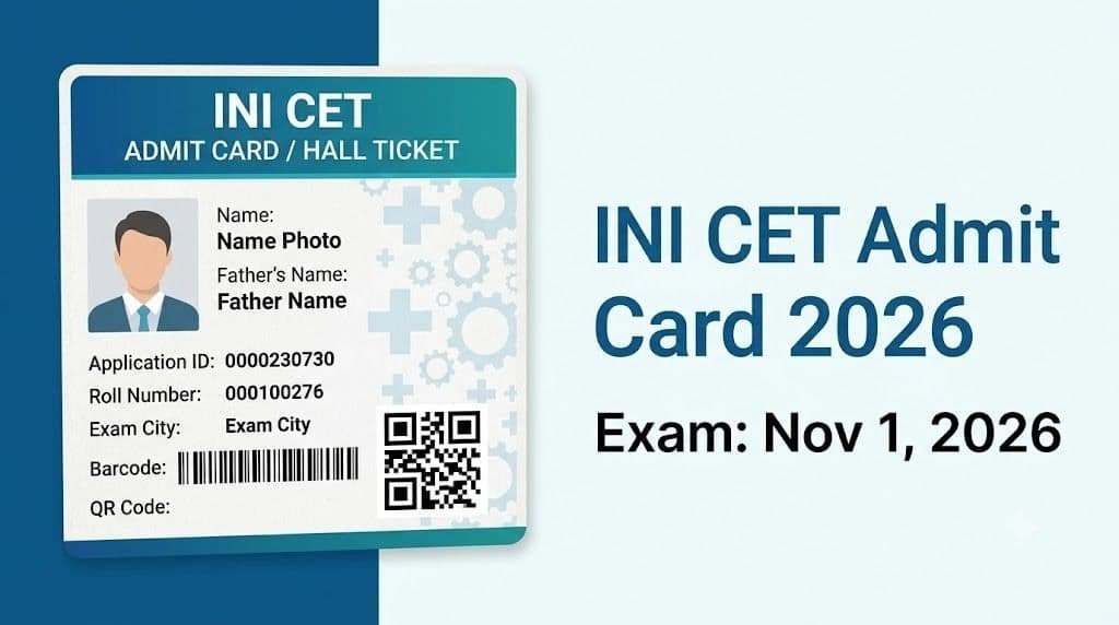 INI CET admit card 2026 released for January 2027 session