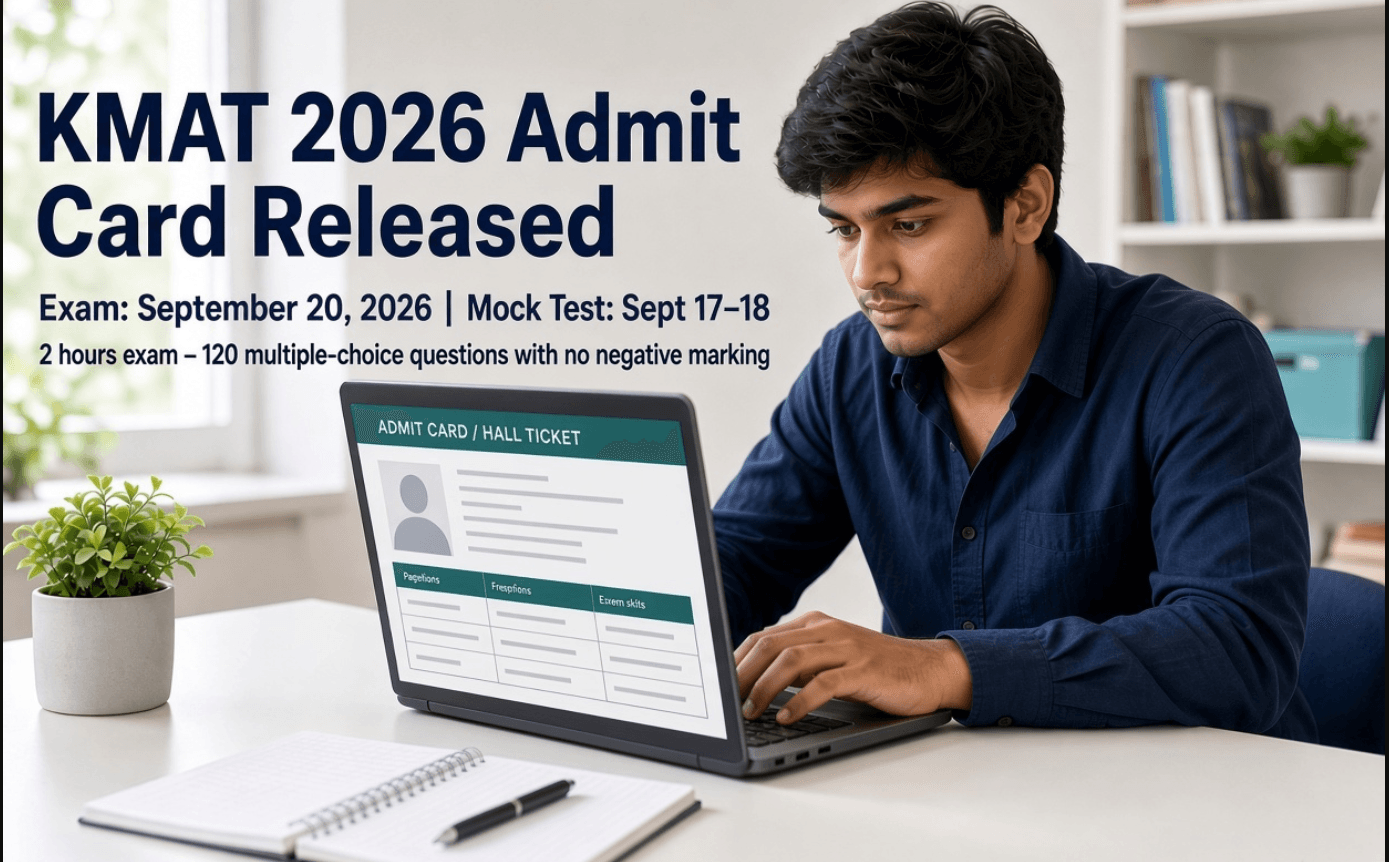KMAT 2026 Admit Card Released; Mock Test Opens Tomorrow at kmatindia.com